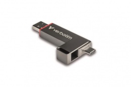 Pendrive, 128GB, USB-A/C 3.2 Gen1, VERBATIM "Dual QuickStick", fekete